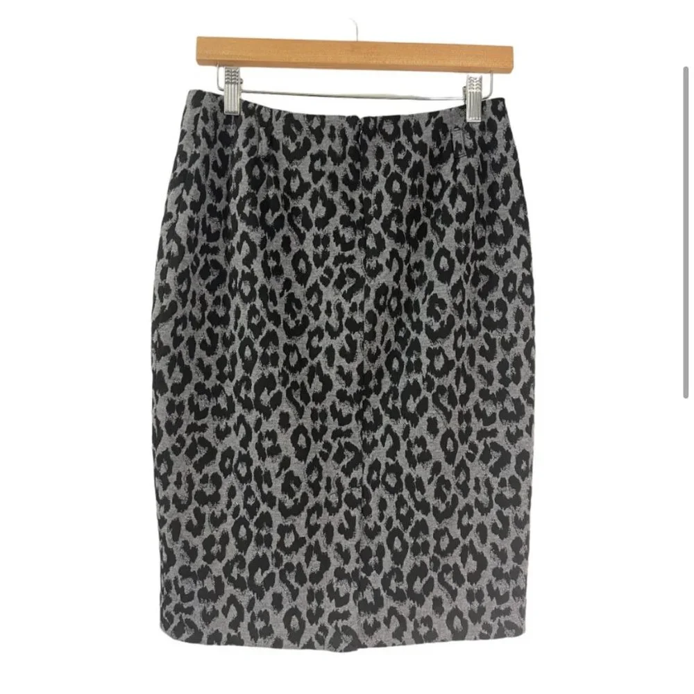 Charter Club 2 Piece Blazer/Skirt Set Black Animal Print Size Small/4